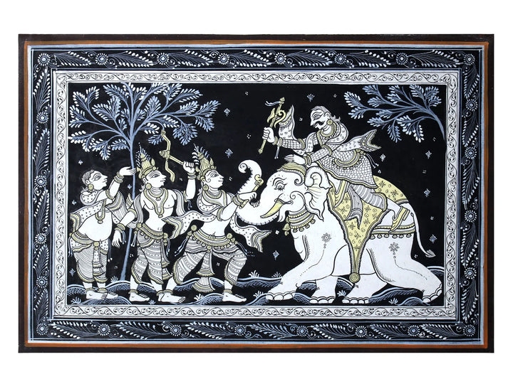 Lord Krishna Killing the Demon Kuvalyapida Pattachitra Painting on Cloth by Rabi Behera · view 1