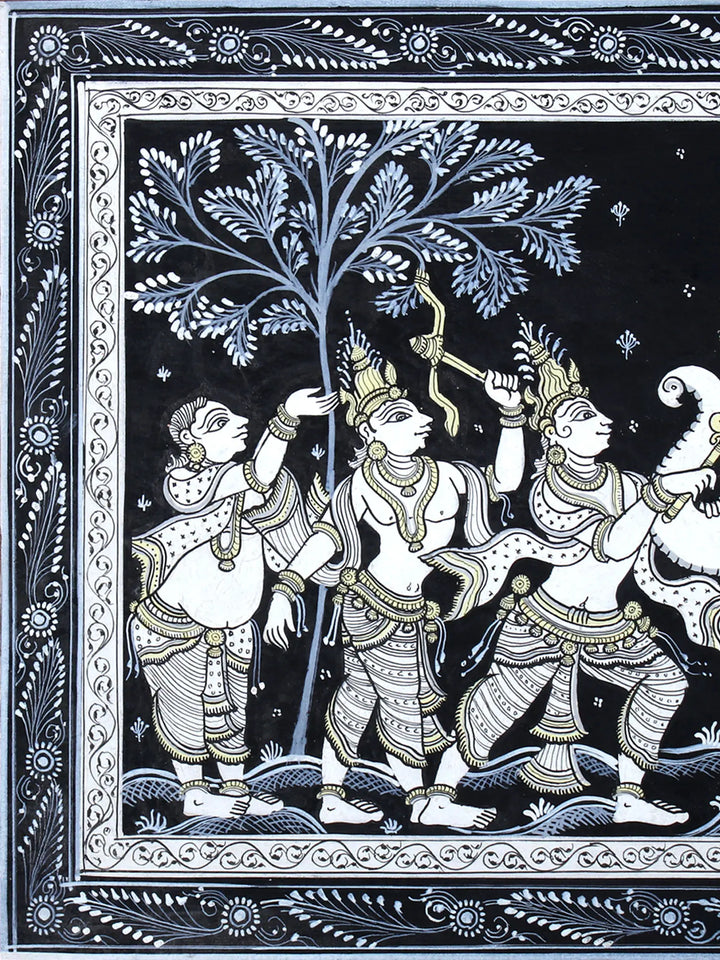 Lord Krishna Killing the Demon Kuvalyapida Pattachitra Painting on Cloth by Rabi Behera · view 2