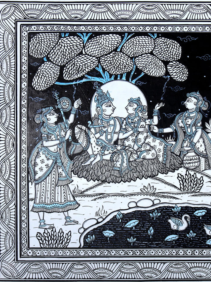 Rasa Leela of Murli Manohar (Krishna) Pattachitra Painting on Cloth by Rabi Behera · view 2