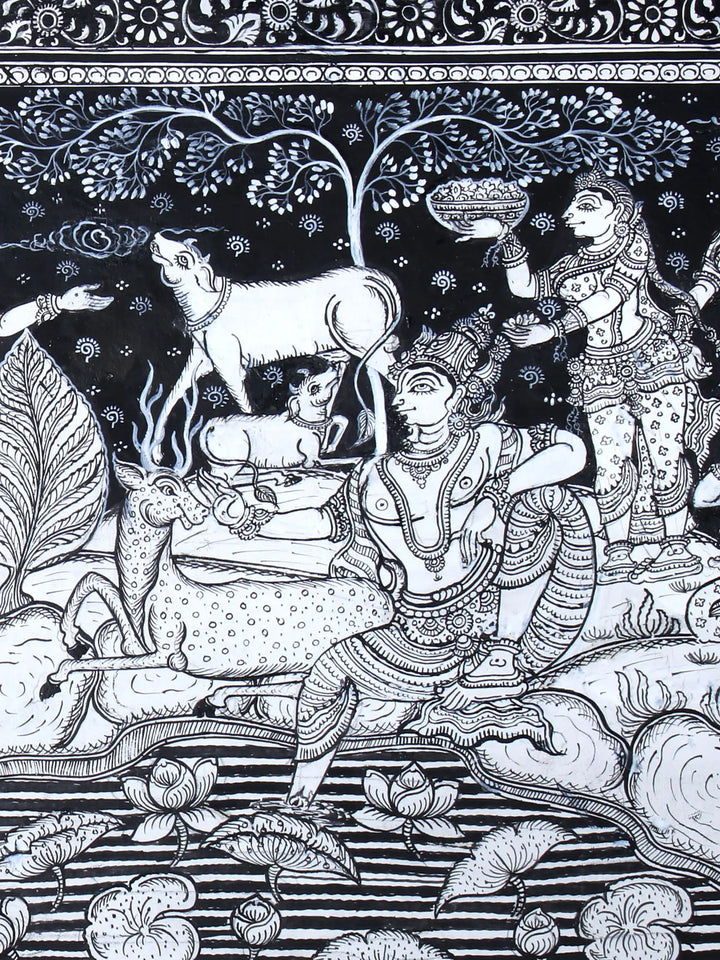 Rasa Leela of Madan Mohan (Shri Krishna) Pattachitra Painting on Cloth by Rabi Behera · view 3