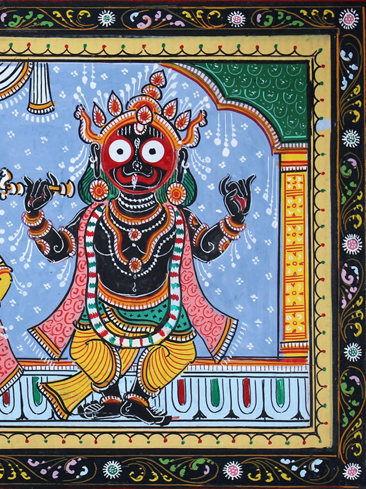 Standing Lord Jagannath Pattachitra Painting on Cloth by Rabi Behera · view 3