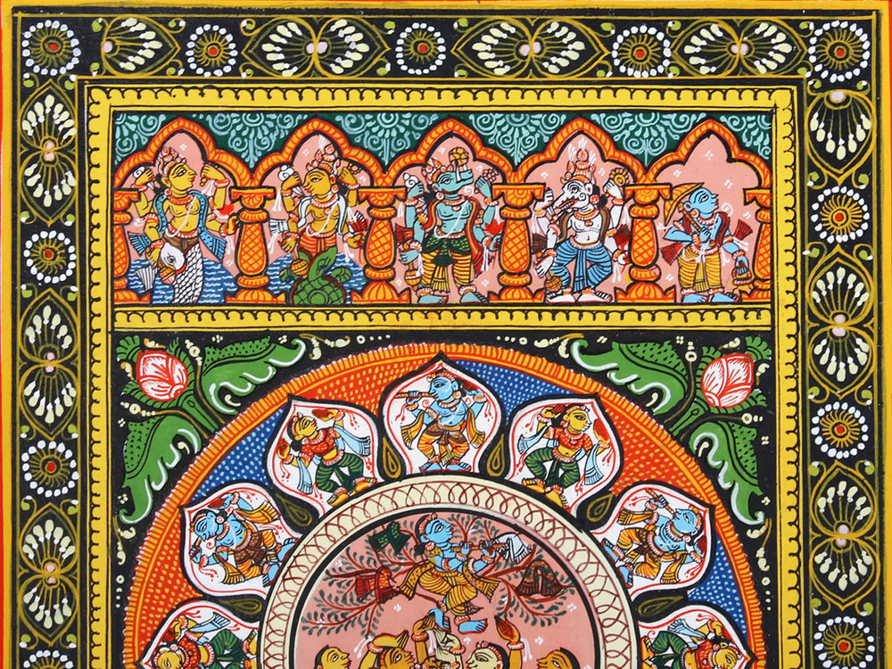Lord Krishna Stealing The Clothes of Gopis With Dashavatara of Lord Vishnu