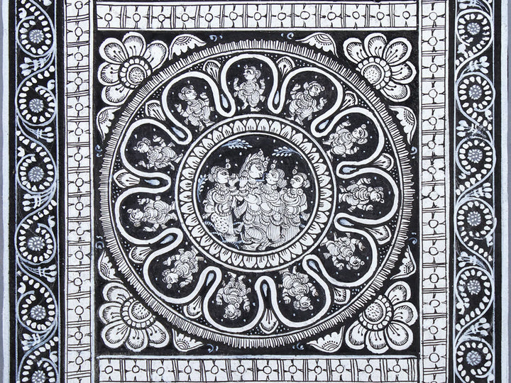 Radha-krishna with Dashavatara of Lord Vishnu Pattachitra Painting on Cloth by Rabi Behera · view 3