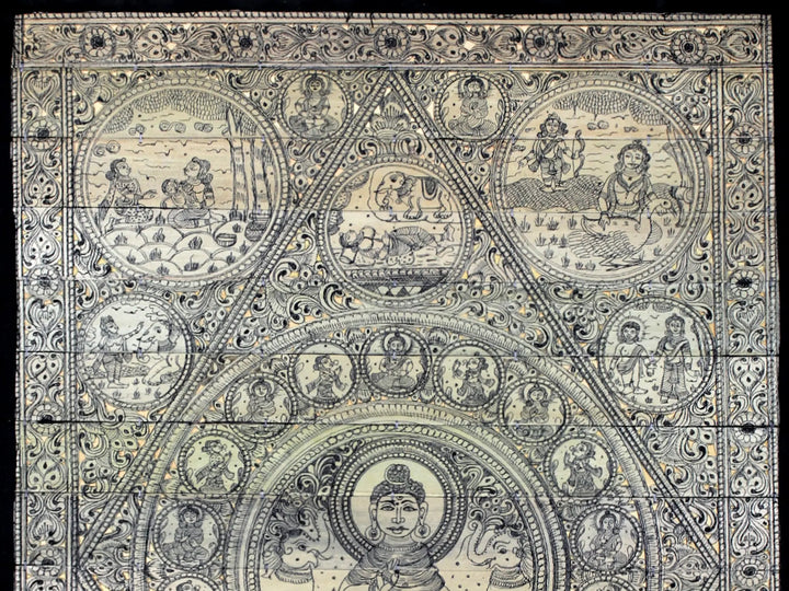 Gautam Buddha's Life Story Pattachitra Painting on Cloth by Rabi Behera · view 2