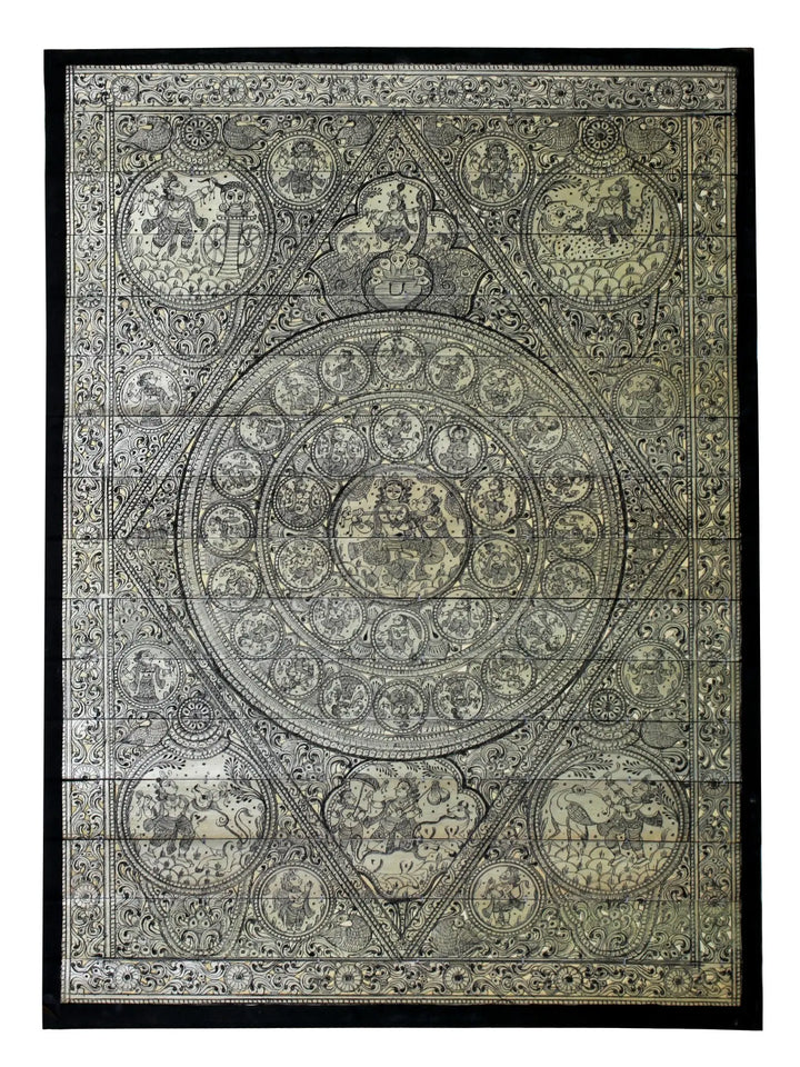 Radha Krishna and His Leelas Pattachitra Painting on Cloth by Rabi Behera · view 1