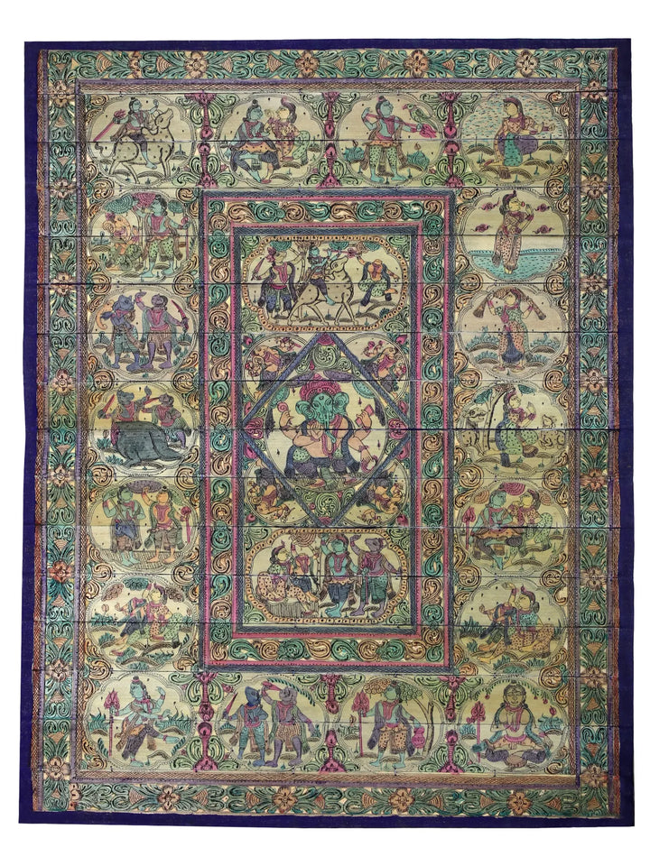The Story of Lord Ganesha Pattachitra Painting on Cloth by Rabi Behera · view 1