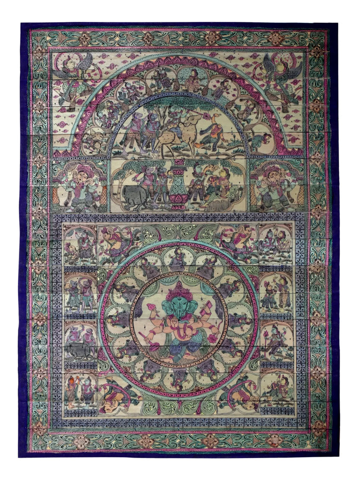 Life Story of Lord Ganesha Pattachitra Painting on Cloth by Rabi Behera · view 1