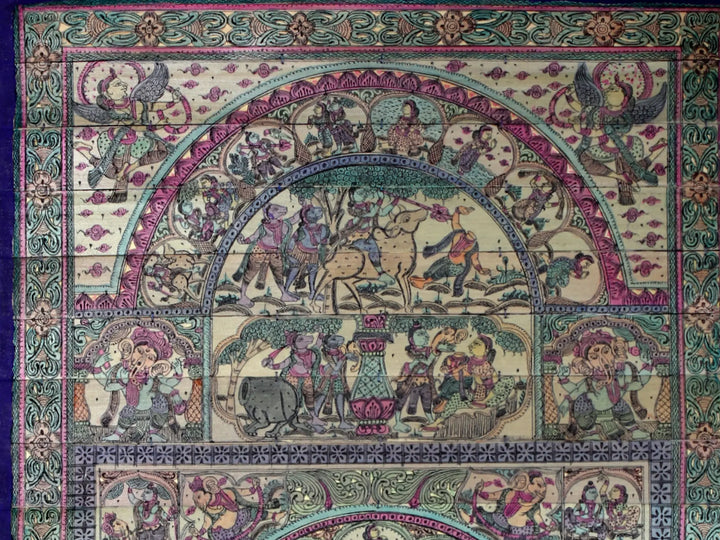 Life Story of Lord Ganesha Pattachitra Painting on Cloth by Rabi Behera · view 2