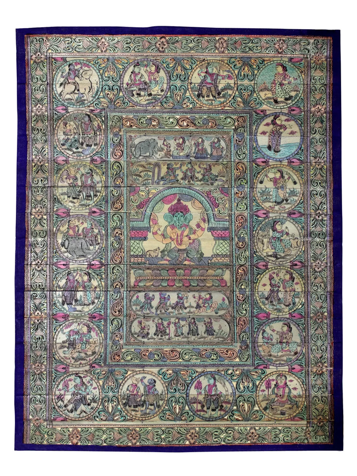 Lord Ganesha Life Story Pattachitra Painting on Cloth by Rabi Behera · view 1