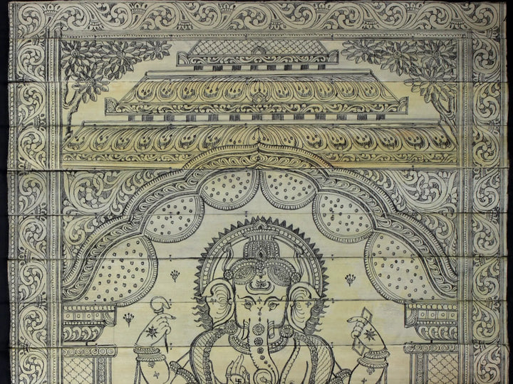 Standing Lord Ganesha Pattachitra Painting on Cloth by Rabi Behera · view 2