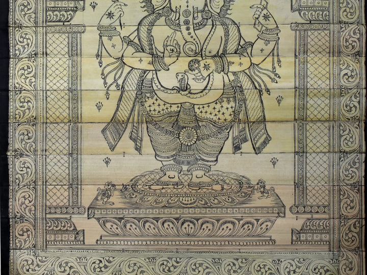 Standing Lord Ganesha Pattachitra Painting on Cloth by Rabi Behera · view 4