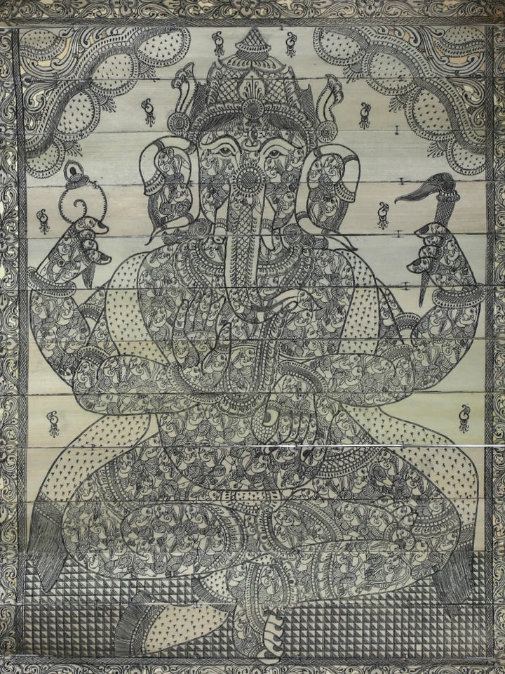Lord Ganesha Pattachitra Painting on Cloth by Rabi Behera · view 3