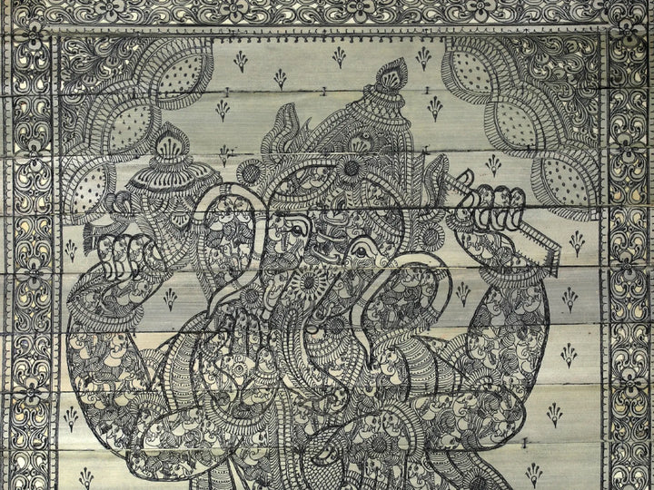 Lord Ganesha Pattachitra Painting on Cloth by Rabi Behera · view 2