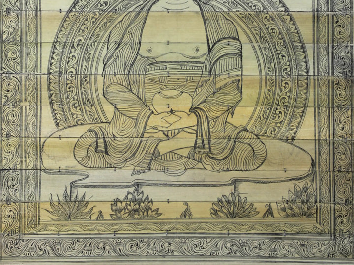 Gautam Buddha under Bodhi Tree Pattachitra Painting on Cloth by Rabi Behera · view 4