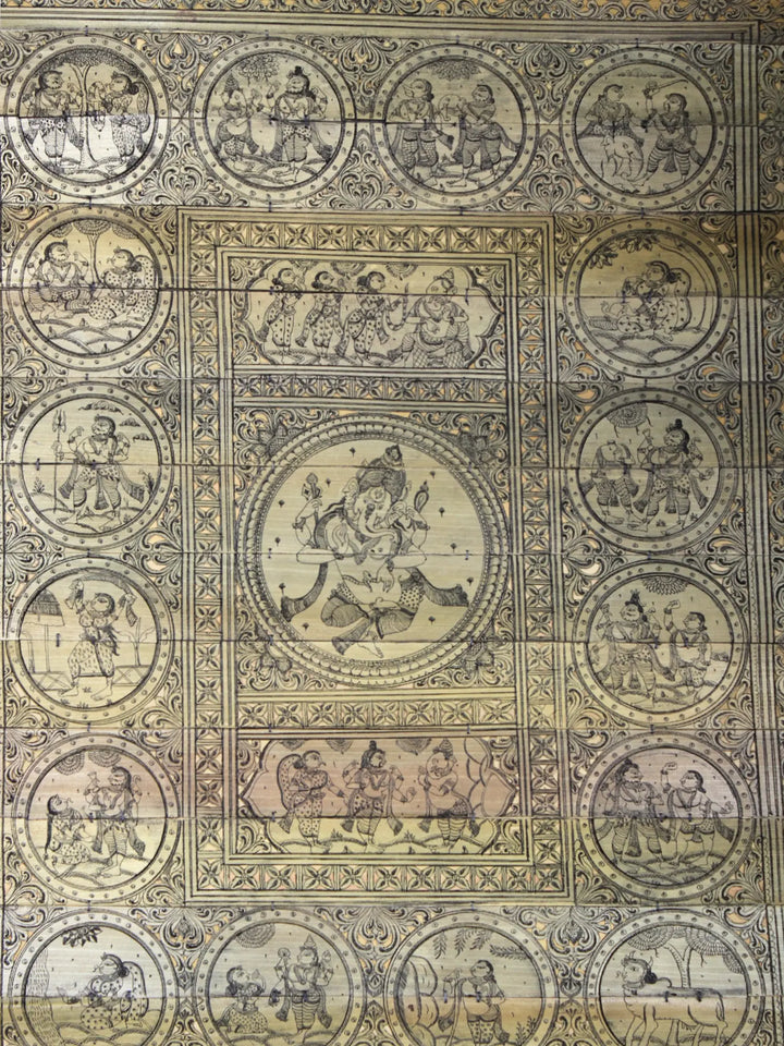 Lord Ganesha Story Pattachitra Painting on Cloth by Rabi Behera · view 2