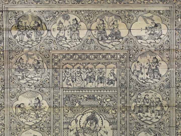 The Story of Lord Ganesha Pattachitra Painting on Cloth by Rabi Behera · view 2