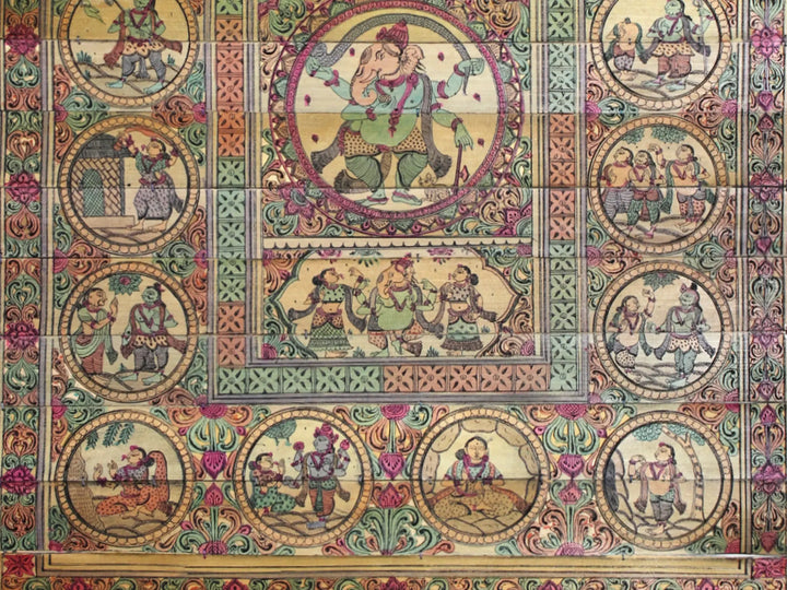 Ganesha Story Pattachitra Painting on Cloth · view 4