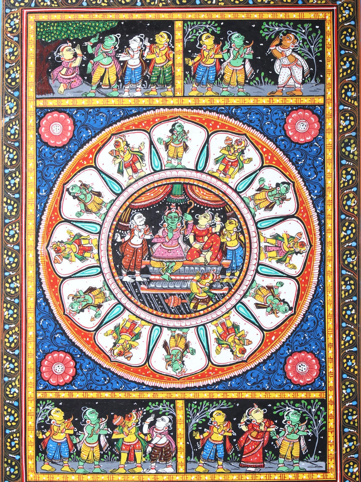 Shri Ram Darbar Pattachitra Painting on Cloth by Rabi Behera · view 2