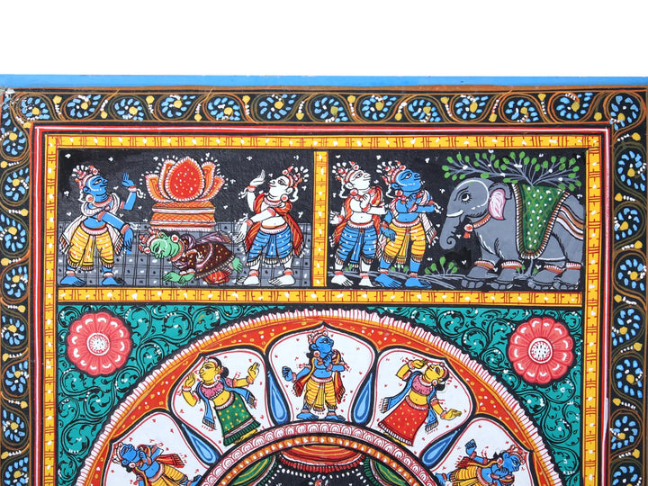 Krishna Lila Pattachitra Painting on Cloth by Rabi Behera · view 3