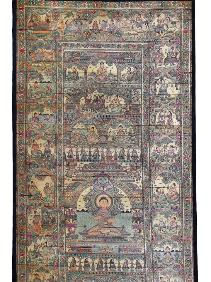 The Story of Gautam Buddha Pattachitra Painting on Cloth by Rabi Behera · view 4