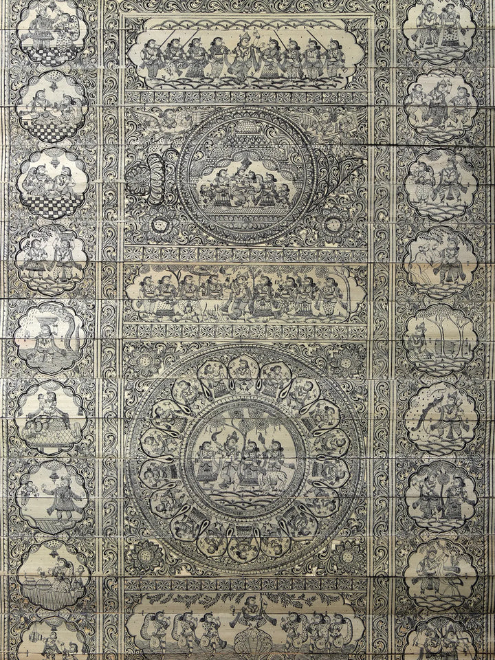 The Story of Lord Krishna (Krishna Leela) Pattachitra Painting on Cloth by Rabi Behera · view 2