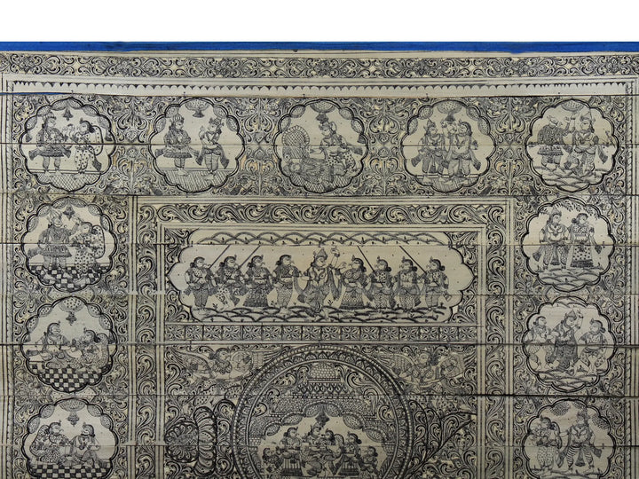 The Story of Lord Krishna (Krishna Leela) Pattachitra Painting on Cloth by Rabi Behera · view 3