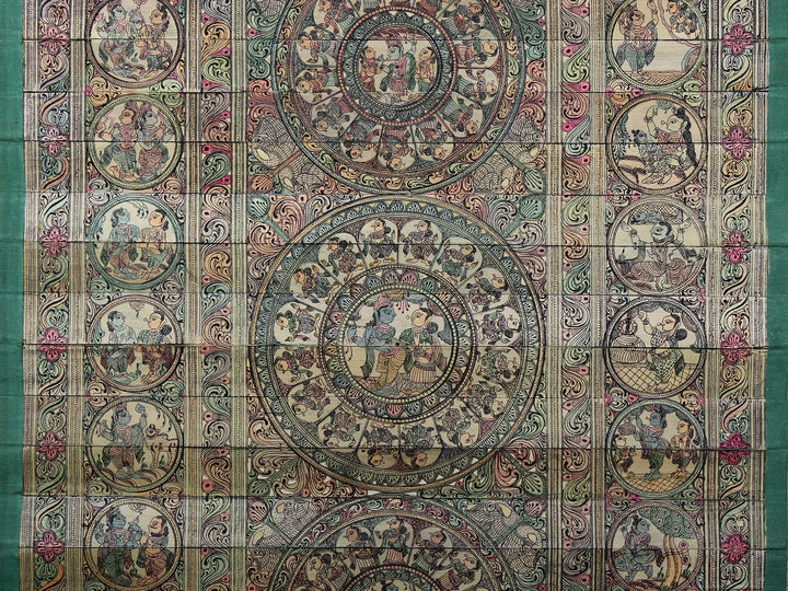 Episodes of Shri Krishna's Life Story (Krishna Leela) Pattachitra Painting on Cloth by Rabi Behera · view 4