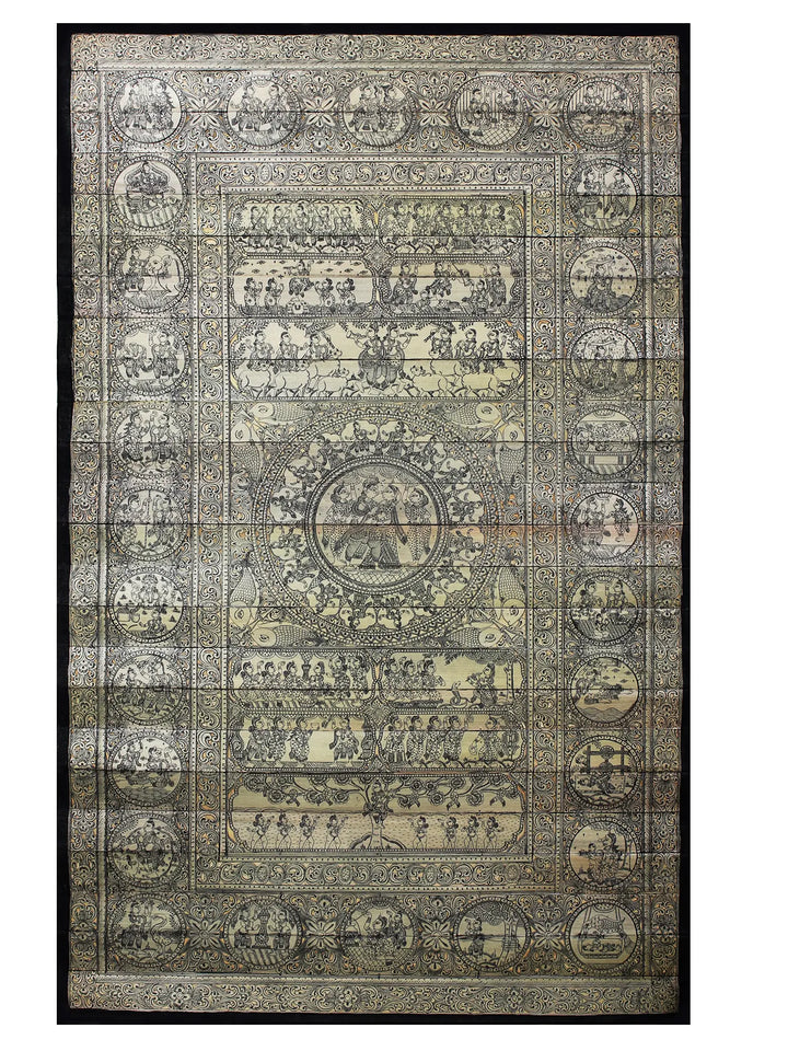 The Story of Lord Krishna (Krishna Leela) Pattachitra Painting on Cloth by Rabi Behera · view 1