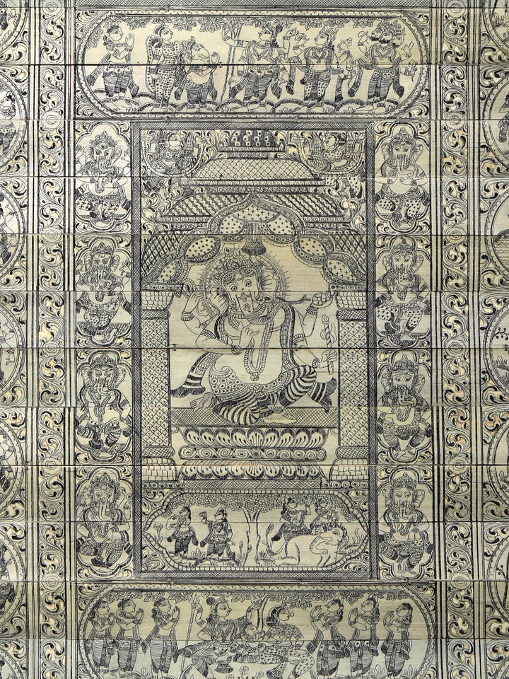 The Story of Lord Ganesha Pattachitra Painting on Cloth by Rabi Behera · view 2