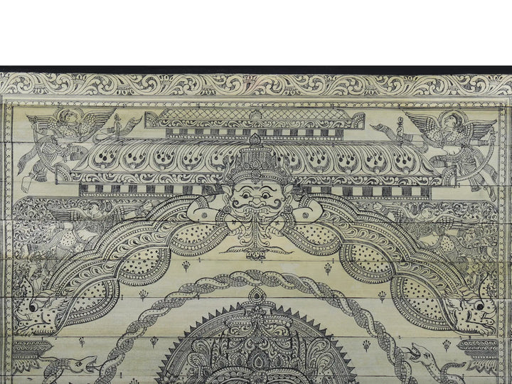 Mahaganapati- Ten Hands Standing Lord Ganesha Pattachitra Painting on Cloth by Rabi Behera · view 3