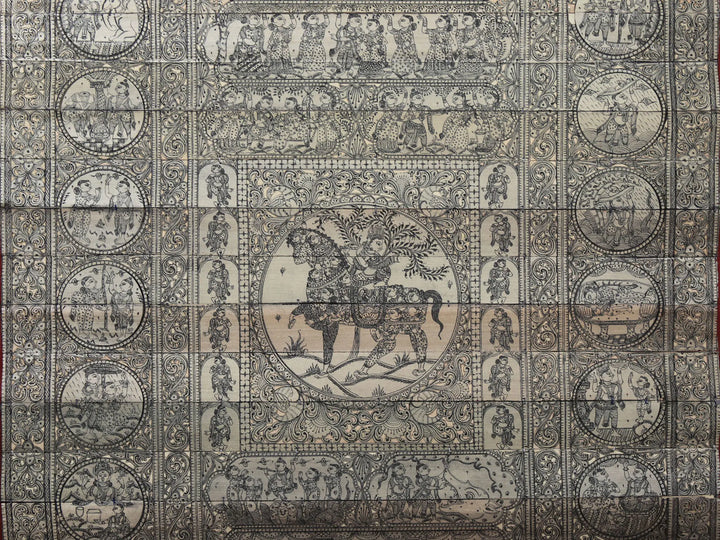 Krishna Leela (The Story of Lord Krishna) Pattachitra Painting on Cloth by Rabi Behera · view 4