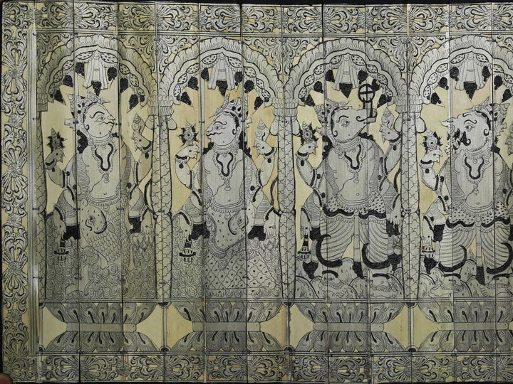 Ten Incarnations of Lord Vishnu (Dashavatara) Pattachitra Painting on Cloth by Rabi Behera · view 2