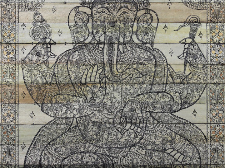 Ganesha Palm Leaf Pattachitra Painting on Palm Leaf · view 4