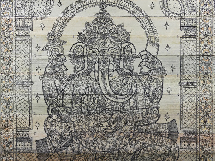 Ganesha Palm Leaf Pattachitra Painting on Palm Leaf · view 4