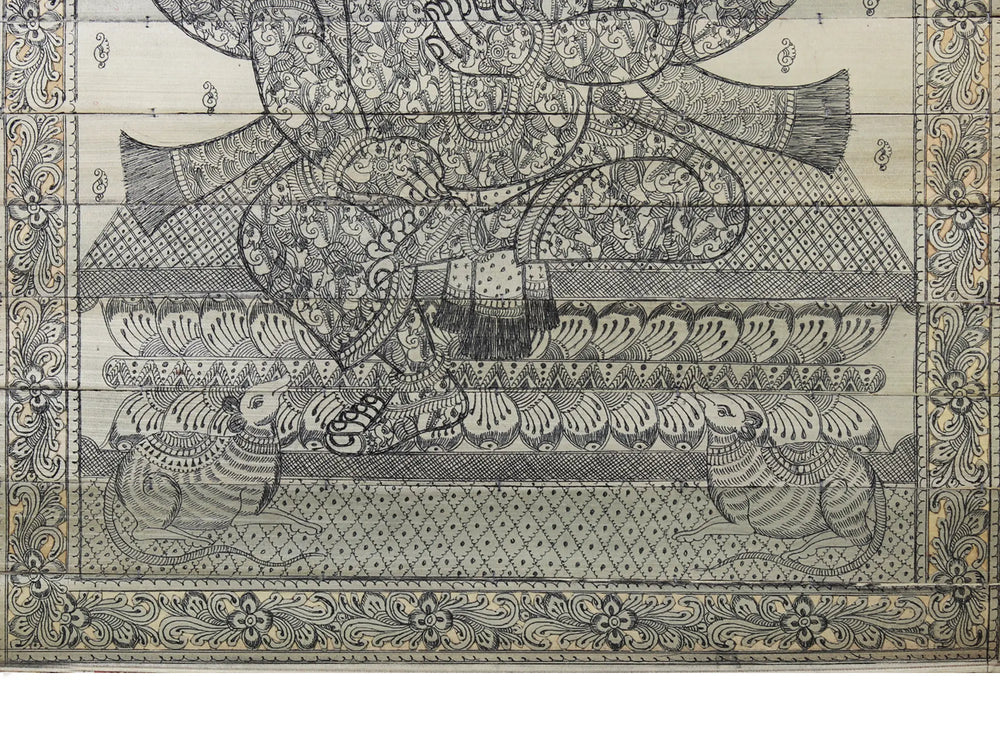 Sitting Four Hands Lord Gajanana Made of Small Ganeshas