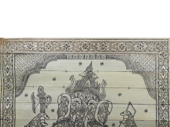 Ganesha Palm Leaf Pattachitra Painting on Palm Leaf · view 3