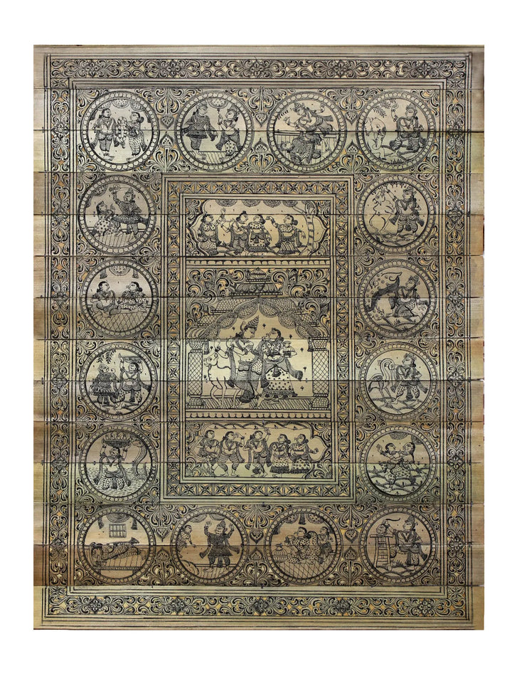 Krishna Lila Pattachitra Painting on Cloth · view 1