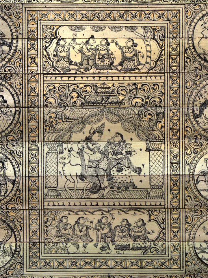 Krishna Lila Pattachitra Painting on Cloth · view 2