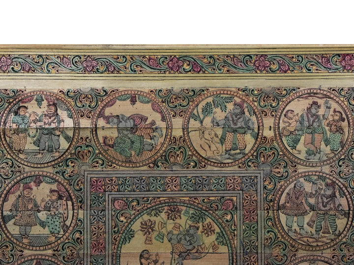Episodes of Shri Krishna Leela (Lord Krishna's Life Story) Pattachitra Painting on Cloth · view 3