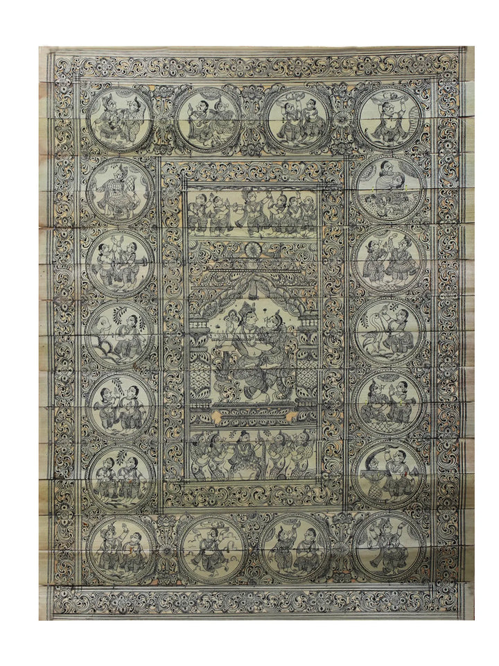 Krishna Lila Pattachitra Painting on Cloth · view 1