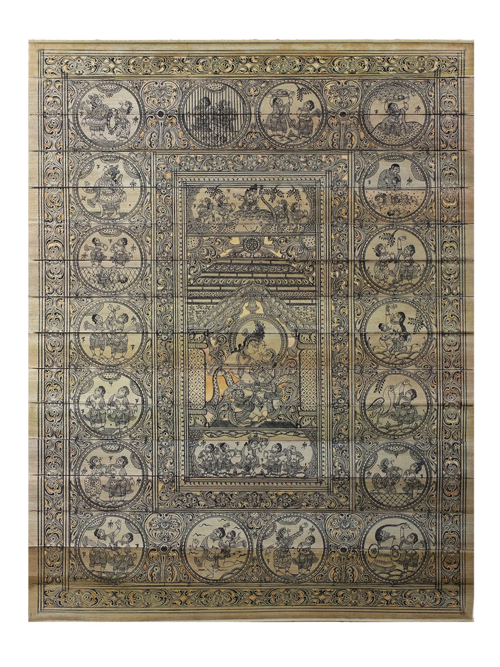 Krishna Lila Pattachitra Painting on Cloth · view 1