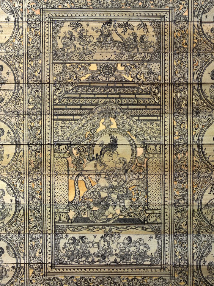 Krishna Lila Pattachitra Painting on Cloth · view 2