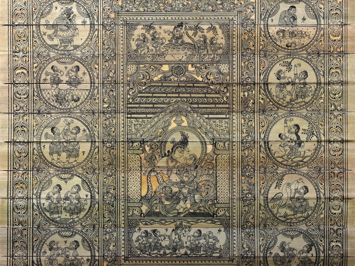 Krishna Lila Pattachitra Painting on Cloth · view 4