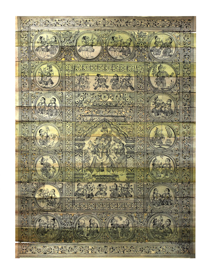 The Story of Lord Ganesha Pattachitra Painting on Cloth by Rabi Behera · view 1