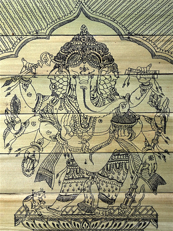 Eight Hands Lord Ganesha Pattachitra Painting on Cloth by Rabi Behera · view 2
