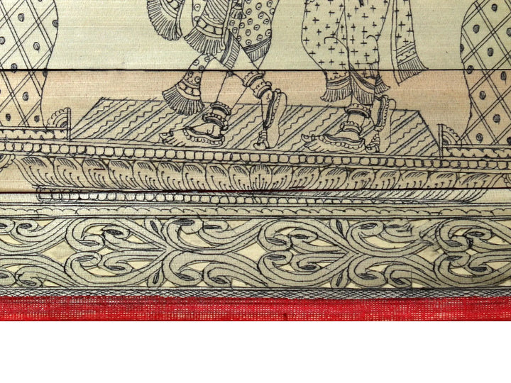 Standing Radha Krishna Pattachitra Painting on Cloth by Rabi Behera · view 4