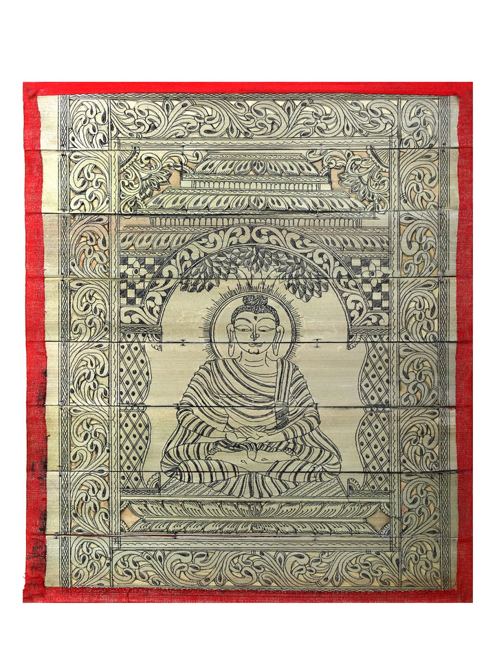 Gautam Buddha Patta from Odisha Pattachitra Painting on Cloth by Rabi Behera · view 1