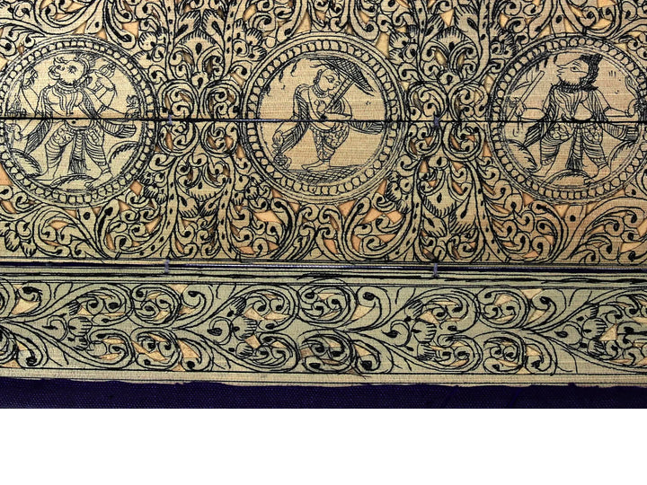 Episodes of Krishna Leela with Dashavatara of Lord Vishnu Pattachitra Painting on Cloth · view 3