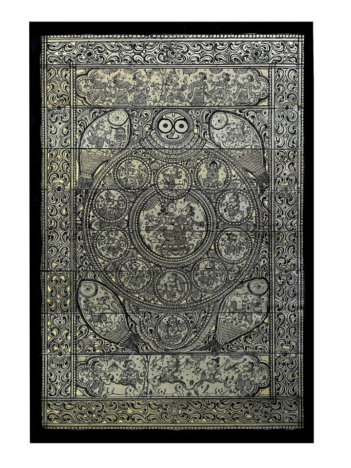 Krishna Lila Pattachitra Painting on Cloth · view 1