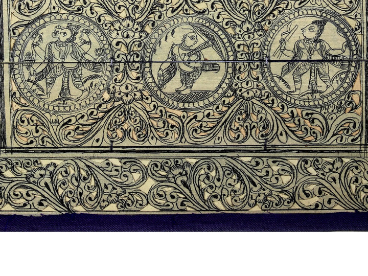 Episodes of Krishna Leela with Ten Incarnations of Lord Vishnu Pattachitra Painting on Cloth · view 4